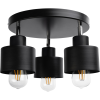 ORNO Lisa Fali és Mennyezeti Lámpatest, Teljesítmény Max. 3x60W, E27, Fekete, Kerek Talp, Egyszintes, Mozgatható Lámpafejekkel (AD-LD-6396BE27M)