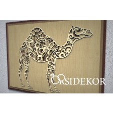 OrsiDekor 3D teve falikép fából grafika, keretezett kép