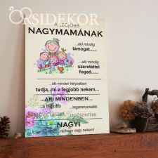 OrsiDekor A LEGJOBB NAGYMAMÁNAK Ajándék tábla dekorációs kellék