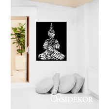 OrsiDekor Buddha falikép fából grafika, keretezett kép