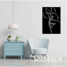 OrsiDekor Design táncoslány falikép fából grafika, keretezett kép