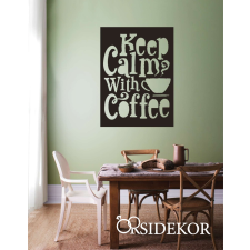 OrsiDekor Feliratos kávé falikép fából grafika, keretezett kép