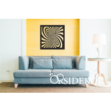 OrsiDekor Geometrikus spirál falikép fából grafika, keretezett kép