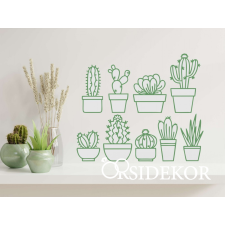 OrsiDekor Kaktuszok falikép fából grafika, keretezett kép