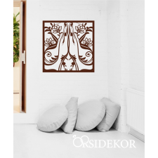 OrsiDekor Namasté falikép fából grafika, keretezett kép