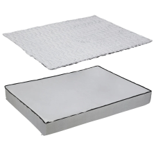  Ortopédiai kutyaágy, cserélhető burkolat, vízálló bélés, Szürke, L szállítóbox, fekhely kutyáknak