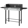 Osoam Grillsütő faszén grill és nyárs egyben grill forgatónyárssal 118x32x90 cm fekete BBQ grillező