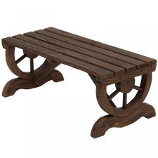Osoam Kerti pad fa kerti ülőbútor rusztikus pad tömör fa barna 105x50x53 cm kerti bútor