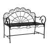 Osoam Kerti pad fém kerti ülőbútor elegáns karfás pad 107x55,5x88,5 cm fekete