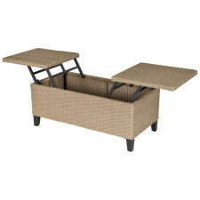 Osoam Kerti rattan dohányzóasztal kültéri kávézó asztal kihúzható 103x50x45,5 cm kerti bútor