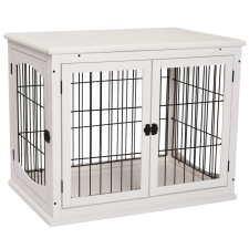 Osoam Kutya kennel beltéri kutyaketrec 81x58x66 cm fehér kisállat ketrec szállítóbox, fekhely kutyáknak