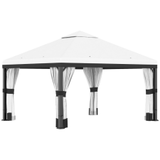 Osoam Luxus pavilon kerti sátor 300x300x270 cm fehér rendezvénysátor levehető függönyök kerti bútor