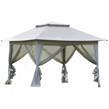 Osoam Luxus pavilon popup kerti sátor 364x364x294 cm szürke partisátor rendezvénysátor kerti bútor