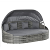 Osoam Polirattan luxus kanapészett napellenzővel 230x145x80 cm kerti ülőgarnitúra