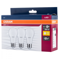 Osram 3db LED izzó A60 E27 8,5W = 60W 806lm 2700K OSRAM érték izzó