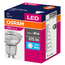 Osram LED FÉNYFORRÁS VALUE SPOT GU10 80 575LM 6,9W HIDEG 60° ÜVEG izzó