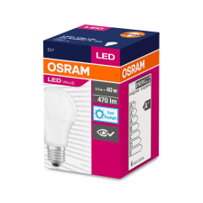 OSRAM Value LED körte, matt búra, 5,5W 470lm 6500K E27, átlagos élettartam: 10000 óra, fényszín: daylight LED VALUE CL A 40 FR 5.5W 6500K E27 ( 4052899971011 ) izzó