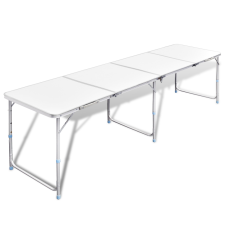  Összecsukható Állítható Kemping Alumínium Asztal 240 x 60 cm kerti bútor