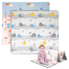  Összecsukható baba matrac inSPORTline Michlino 150x180x1,2 cm Aranyos bálnák játszószőnyeg