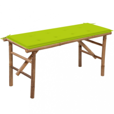  összecsukható bambusz kerti pad párnával 118 cm kerti bútor