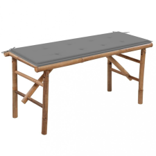 összecsukható bambusz kerti pad párnával 118 cm kerti bútor