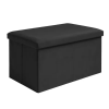  Összecsukható Fekete Bársony Tárolópuff 60x30x30cm 00025995