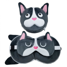  Összecsukható Francia Bulldog utazó nyakpárna szemtakaróval lakástextília