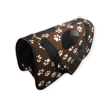  Összecsukható kisállat hordozótáska – mancs mintás, több méretben barna szállítóbox, fekhely kutyáknak