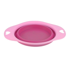  Összecsukható szilikon tál állatoknak, 19 cm, rózsaszín kutyatál