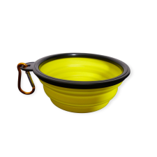  Összecsukható szilikon utazótál kutyáknak/macskáknak citromsárga kutyatál