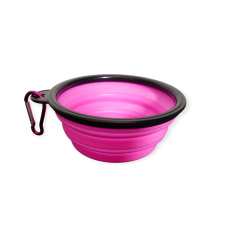  Összecsukható szilikon utazótál kutyáknak/macskáknak rózsaszín kutyatál
