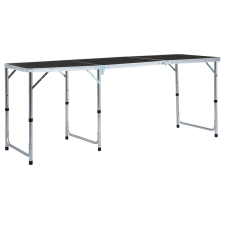 összecsukható szürke alumínium kempingasztal 180 x 60 cm kemping felszerelés