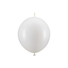 Összekötő lufi 28 cm Metál tiszta fehér (20 db) party kellék