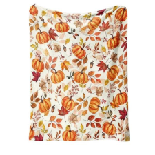  Őszi Tök és Levélmintás Flanel Takaró – 75×100 cm BW5475772 lakástextília