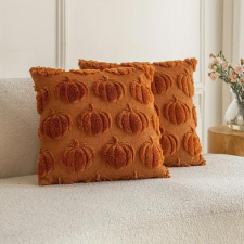 Őszi tök mintás díszpárna huzat 2 db 45x45 narancssárga PN3067799-45n lakástextília