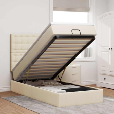  oszmán ágykeret matraccal krém 100x200cm szövet ágy és ágykellék