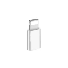 OTG átalakitó adapter (MicroUSB -> Lightning), ezüst kábel és adapter