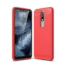 OTT! NOKIA 5.1 Plus, OTT! CARBON mobiltok, Karbon mintás, Piros tok és táska