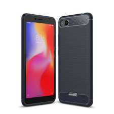 OTT! Xiaomi Redmi 6A, OTT! CARBON mobiltok, Karbon mintás, Sötétkék tok és táska