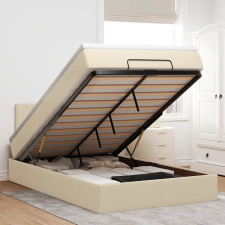  Ottomán ágykeret matraccal krém 120x200cm szövet ágy és ágykellék