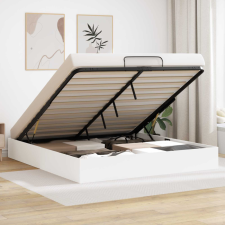  Ottomán Ágykeret tárolóval Fehér 193 x 120 x 25 cm Faforgácslap ágy és ágykellék