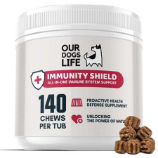  OurDogsLife Immunity Shield immunerősítő falatkák kutyáknak [1 doboz (140 falatka)] vitamin, táplálékkiegészítő kutyáknak
