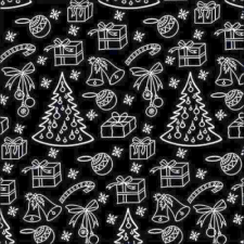 Outlined ornaments black papírszalvéta 33x33cm, 20db-os papírárú, csomagoló és tárolóeszköz