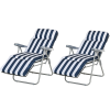 Outsunny 2 összecsukható napozóágy, fehér / kék