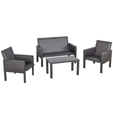 Outsunny 860-166, kerti bútor szett, 4 db, szintetikus rattan, szürke kerti bútor