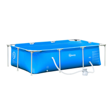 Outsunny Medence, acél / PVC szűrő / szelep, 252x152x65cm, kék medence