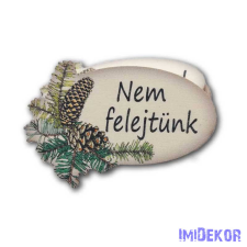  Ovális toboz mintával 5x7,5cm - Nem felejtünk dekorációs kellék