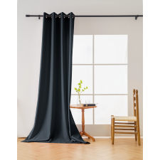 OXFORD fekete függöny 140x250 cm Felfüggesztés: Fém gyűrűk lakástextília