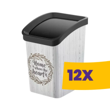 Özer Plastik Smart Click billenőfedeles szemetes Fa mintás 12L (Karton - 12 db) szemetes