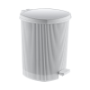 Özer Plastik Stripes pedálos szemetes kivehető vödörrel Fehér 20L